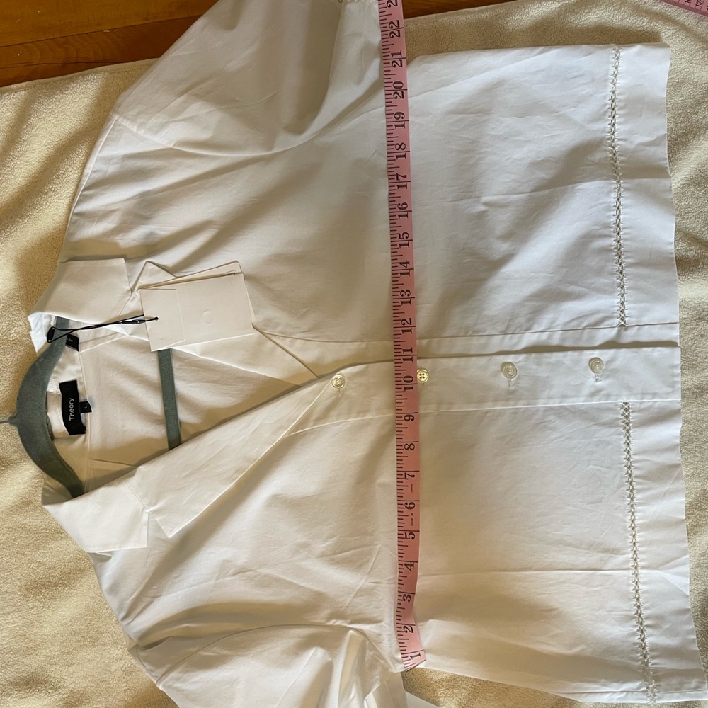 Theory Cotton Camp Poplin Crop Shirt NWT - Picture 6 of 7